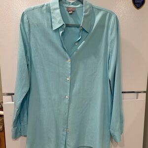 J. Jill Aqua Button-Up Shirt M